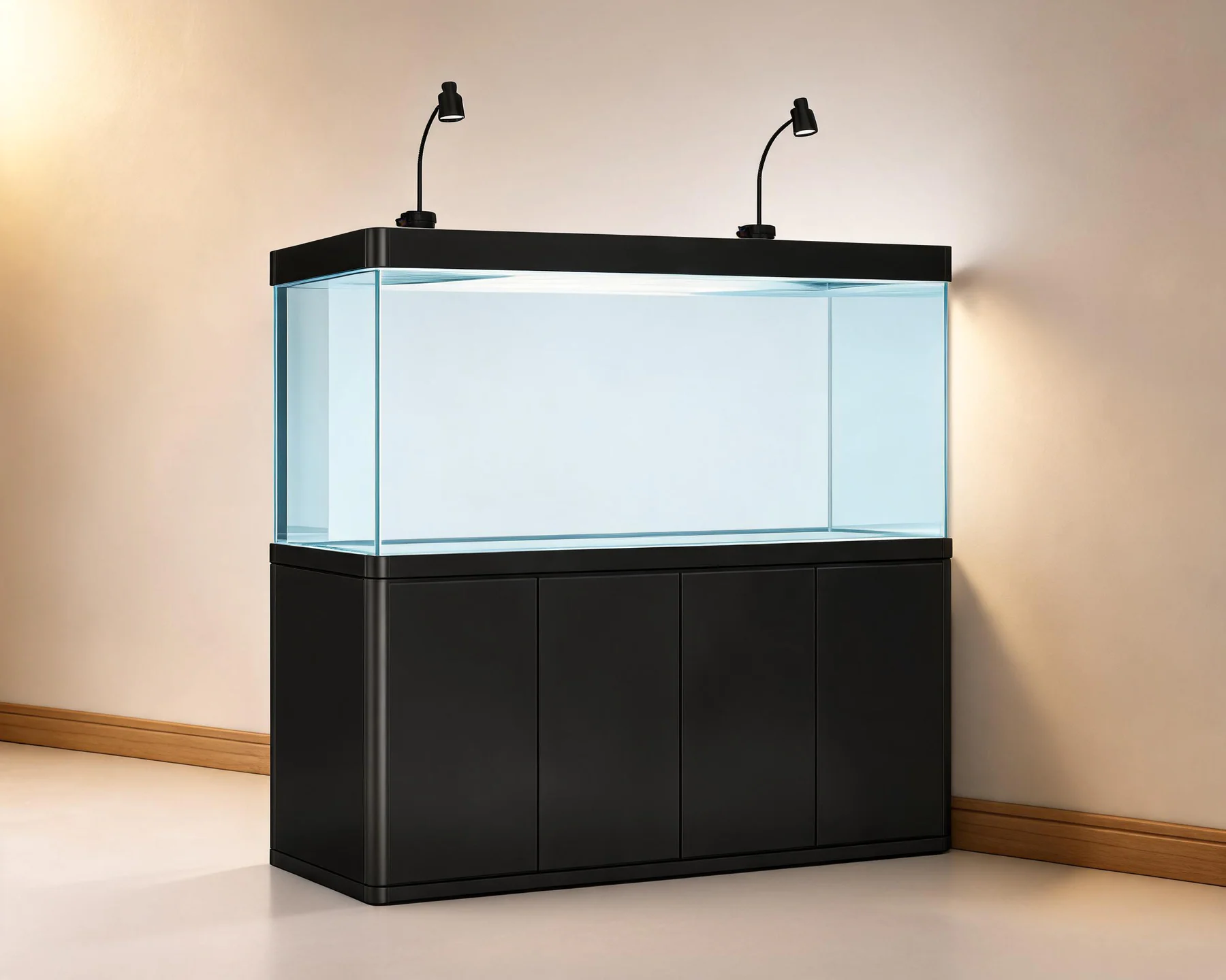 Complete aquarium and cabinet system with concealed circulation equipment
